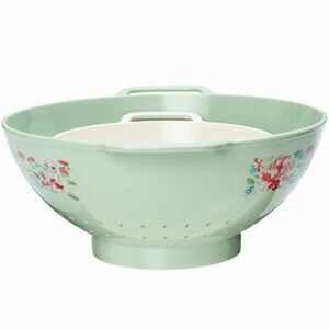 Pioneer Woman Garden Party Kitchen Colander Set Floral Plastic White Green